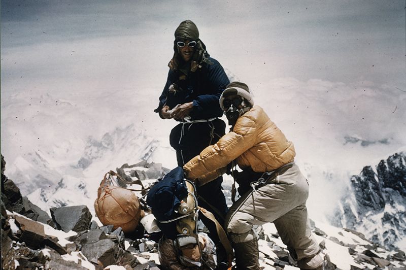 Hillary and Norgay on Everest