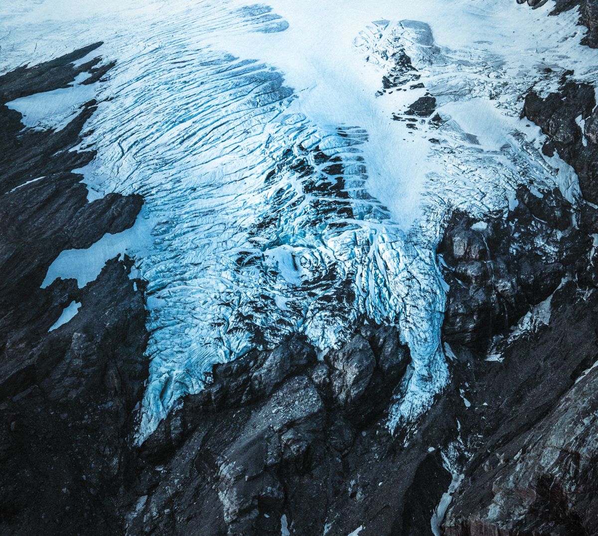 Aerial view of glacier