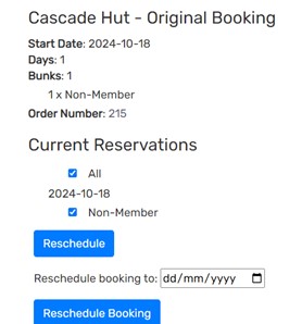 Reschedule Booking