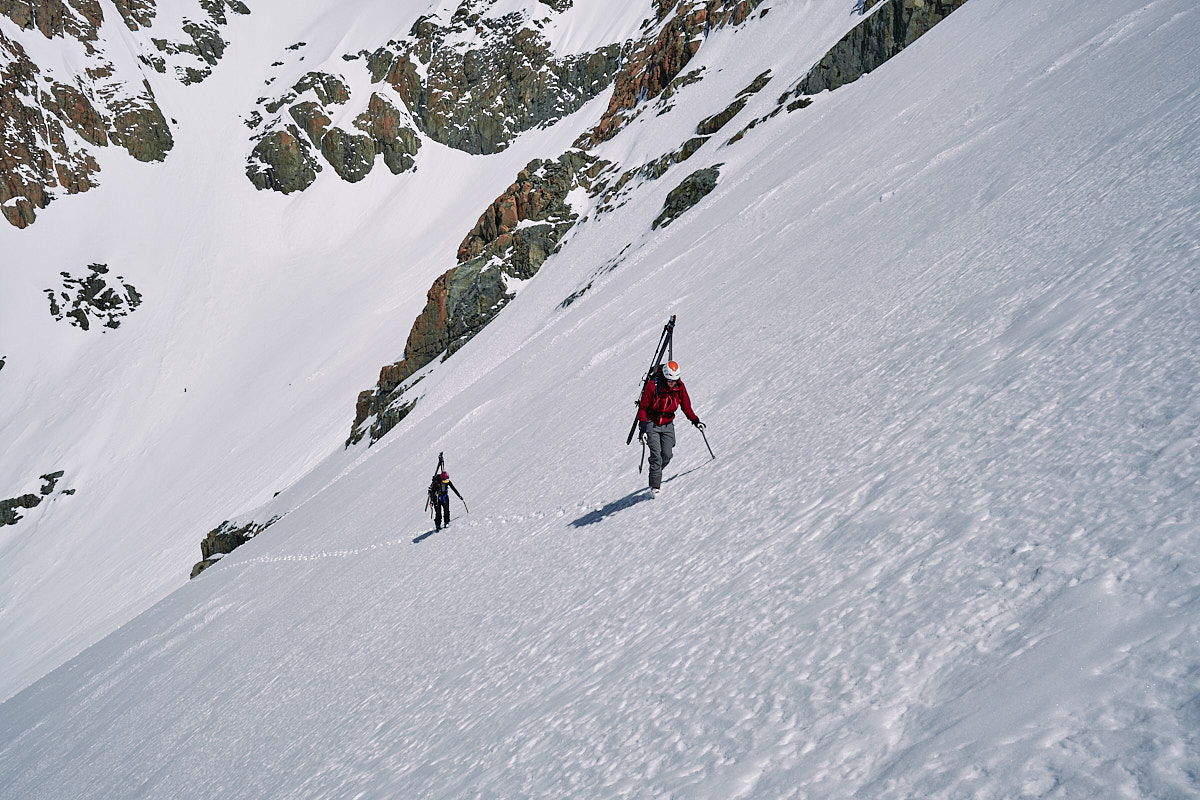 Climbers on snow slope