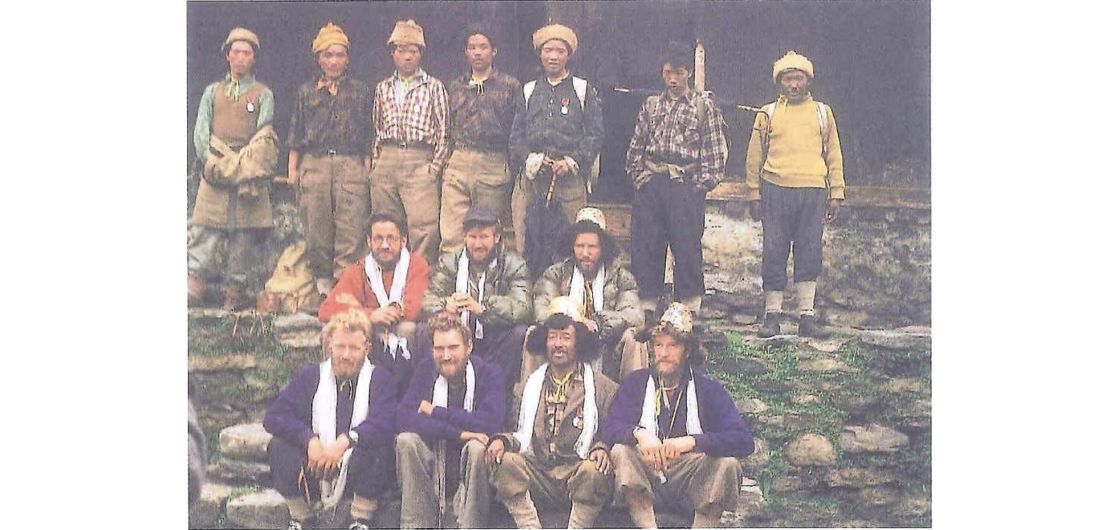 1954 Himalaya Expedition. Bill Beavan Collection. New Zealand mountaineers and sherpas