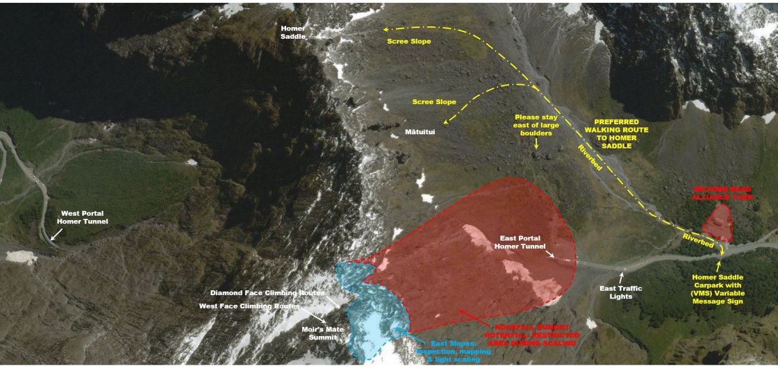 Map showing areas of work