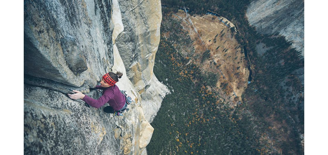 Climber high on El Capitan