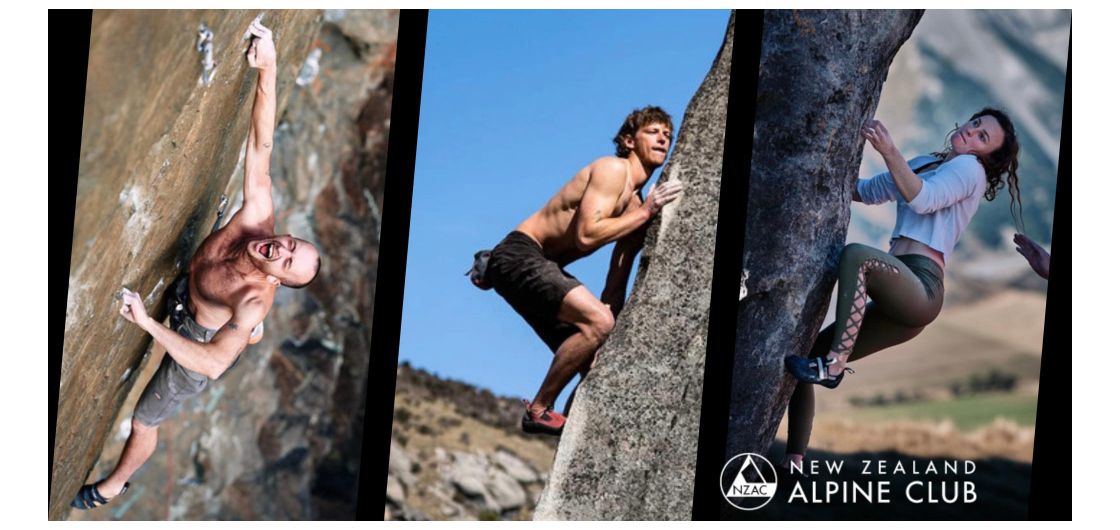 Three boulderers