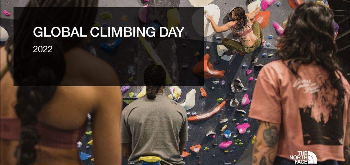 TNF Global Climbing Day Climbers in gym