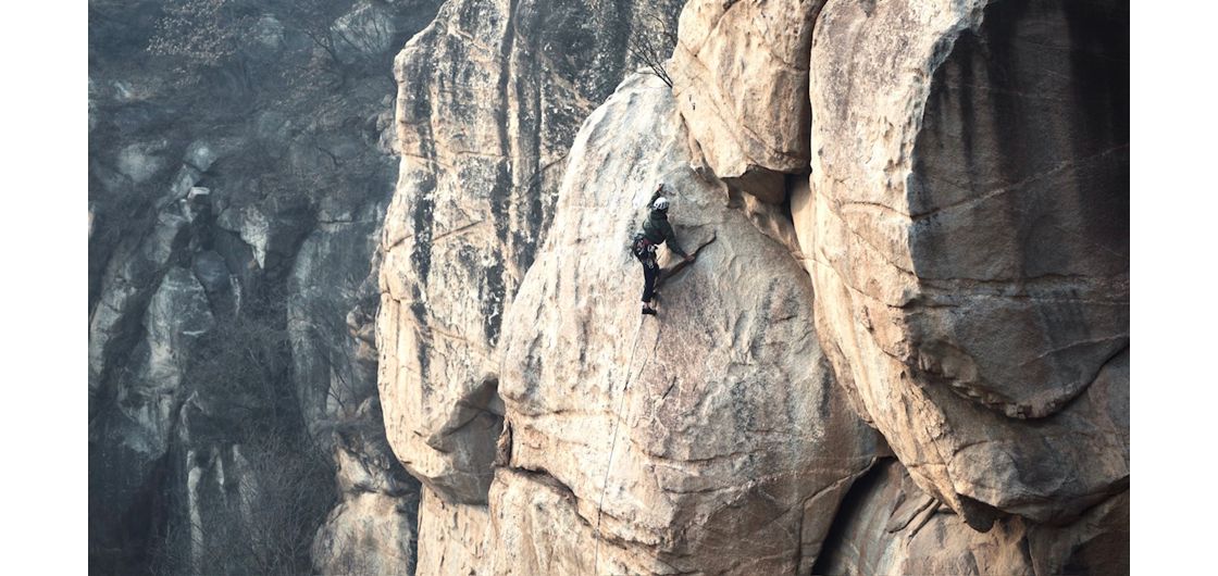 Climber in jacket