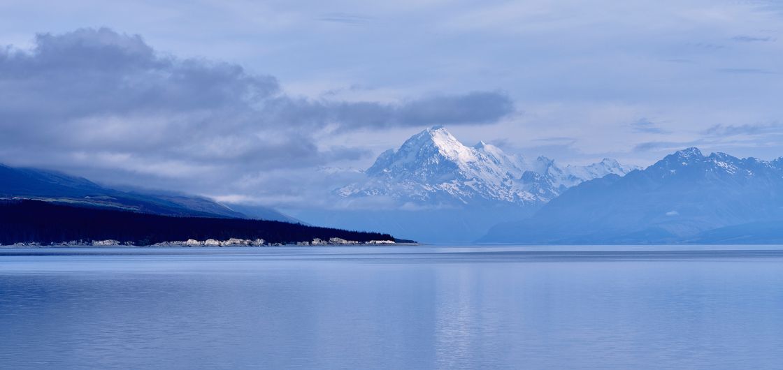 Mountain view across lake