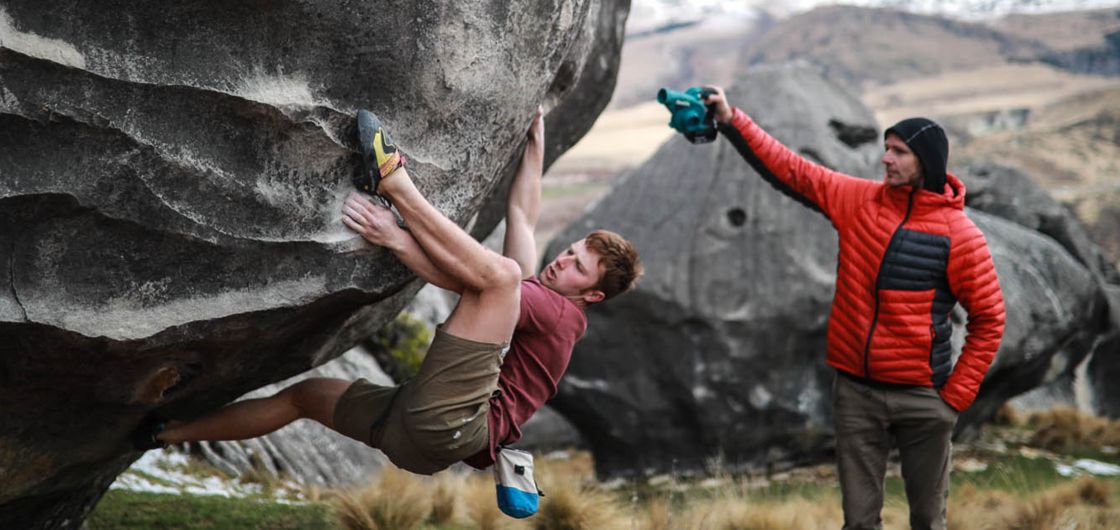 Josh Cornah on Whalerider. Photo: Lans Hansen bouldering