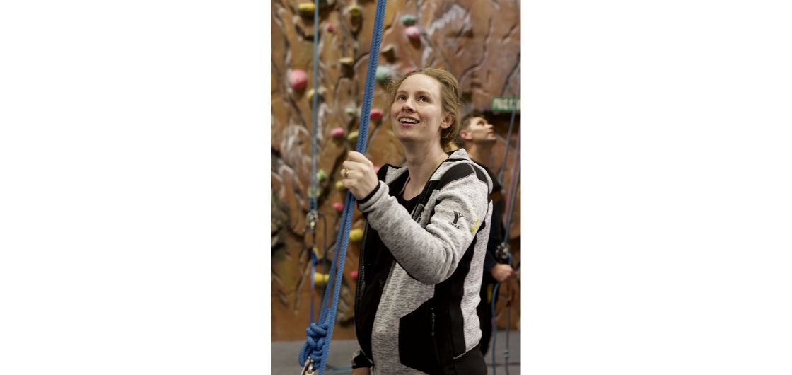 Rowan coaching her teams at the YMCA Christchurch. Photo: Christina Rivett Climbing coach looks up