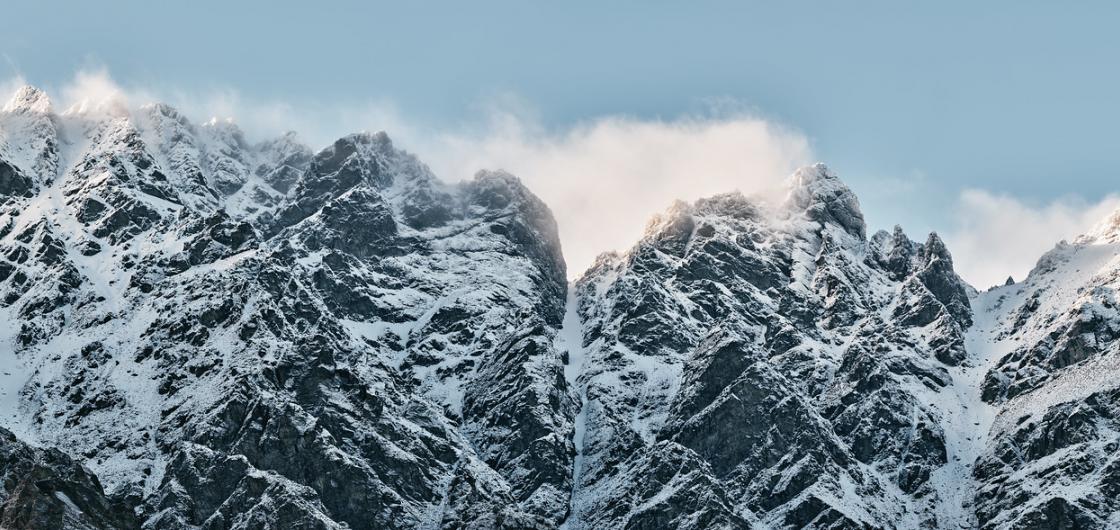 A line of mountain peaks