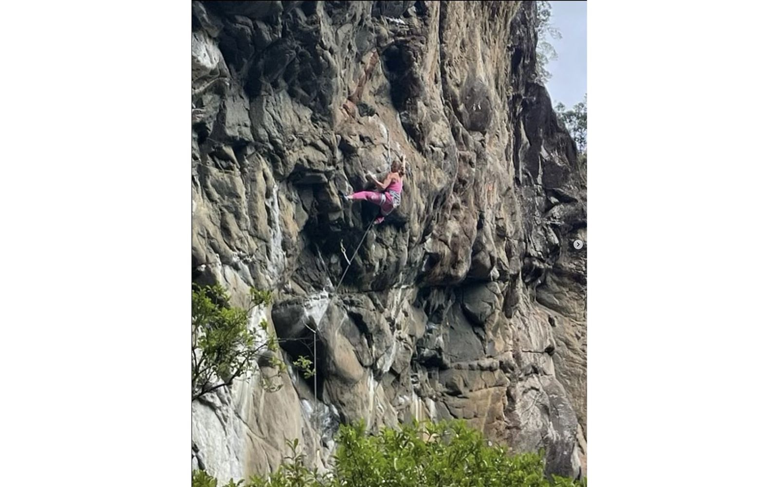 Female climber on steep route