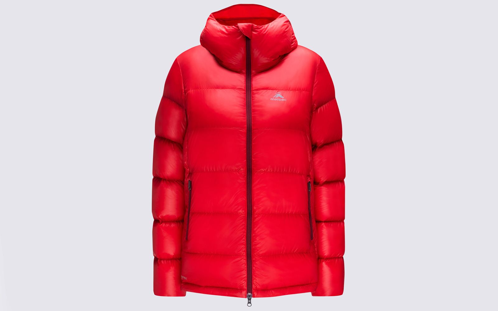 Red puffer jacket