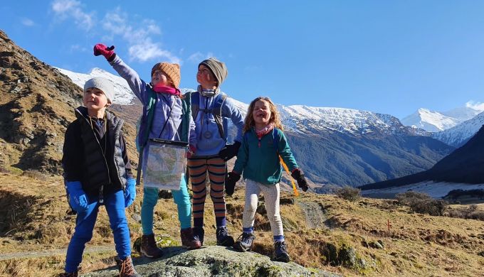 Aspiring Hut Tramp - Left to right are Alfie, Florence, Gilan, Rowan