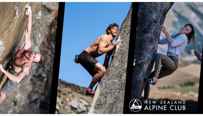 Three boulderers