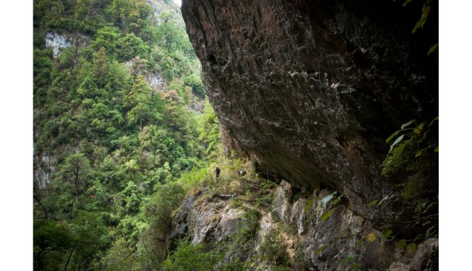 Steep rock wall