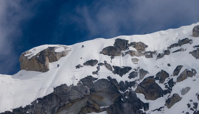 Climbers in the alpine