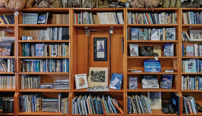 Book shelves in the NZAC library