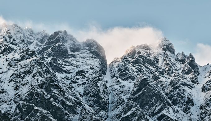A line of mountain peaks