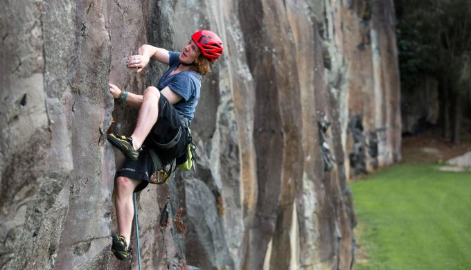 A climber on the AGS Rockwall