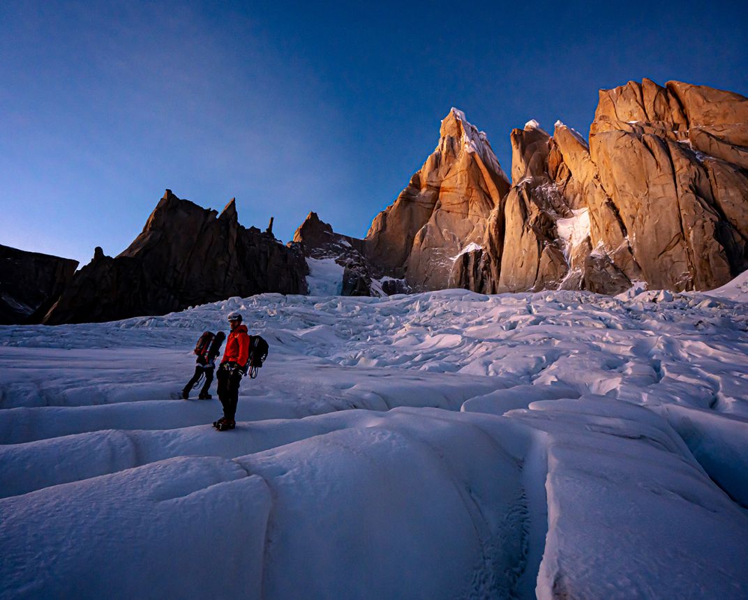 Mountaineers on glacier