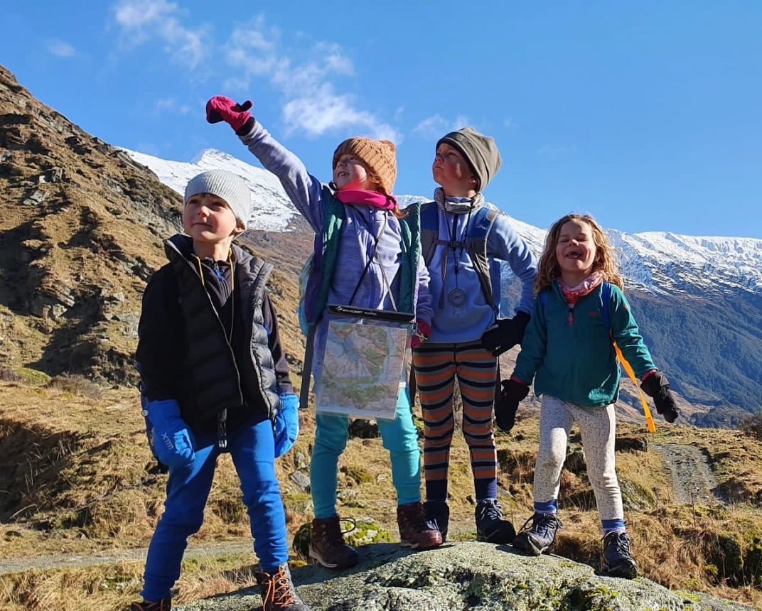 Aspiring Hut Tramp - Left to right are Alfie, Florence, Gilan, Rowan