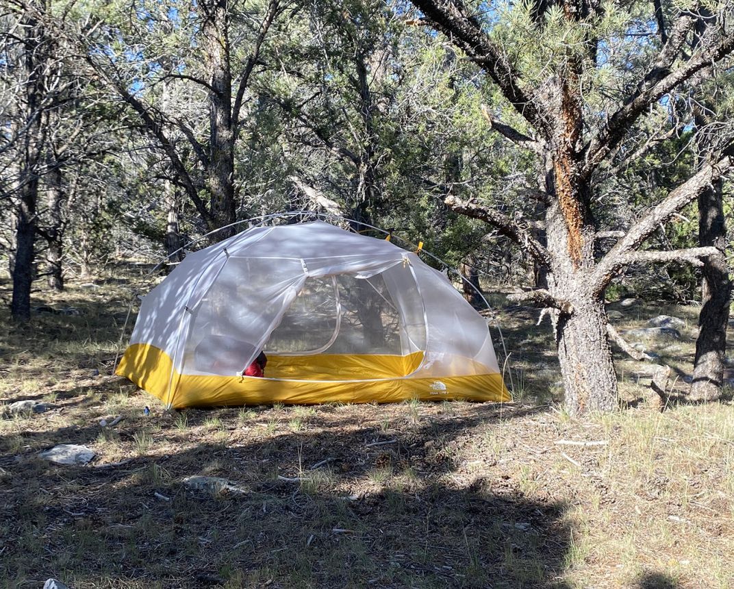 Tent in place