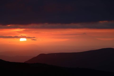 Sunset in mountains