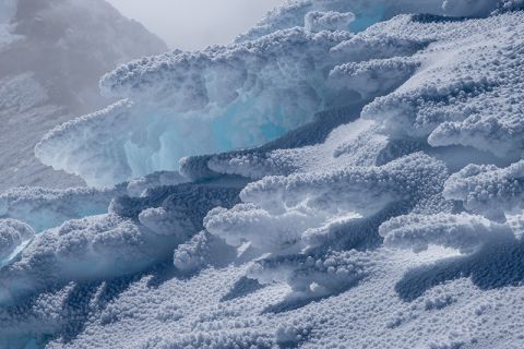 snow slope up close