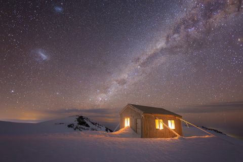 high lit from within on a starry night