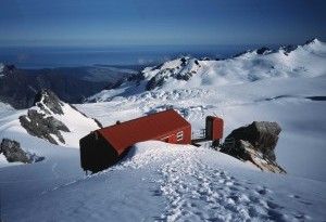 Centennial Hut buried in snow