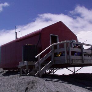 Colin Todd Hut exterior with snow