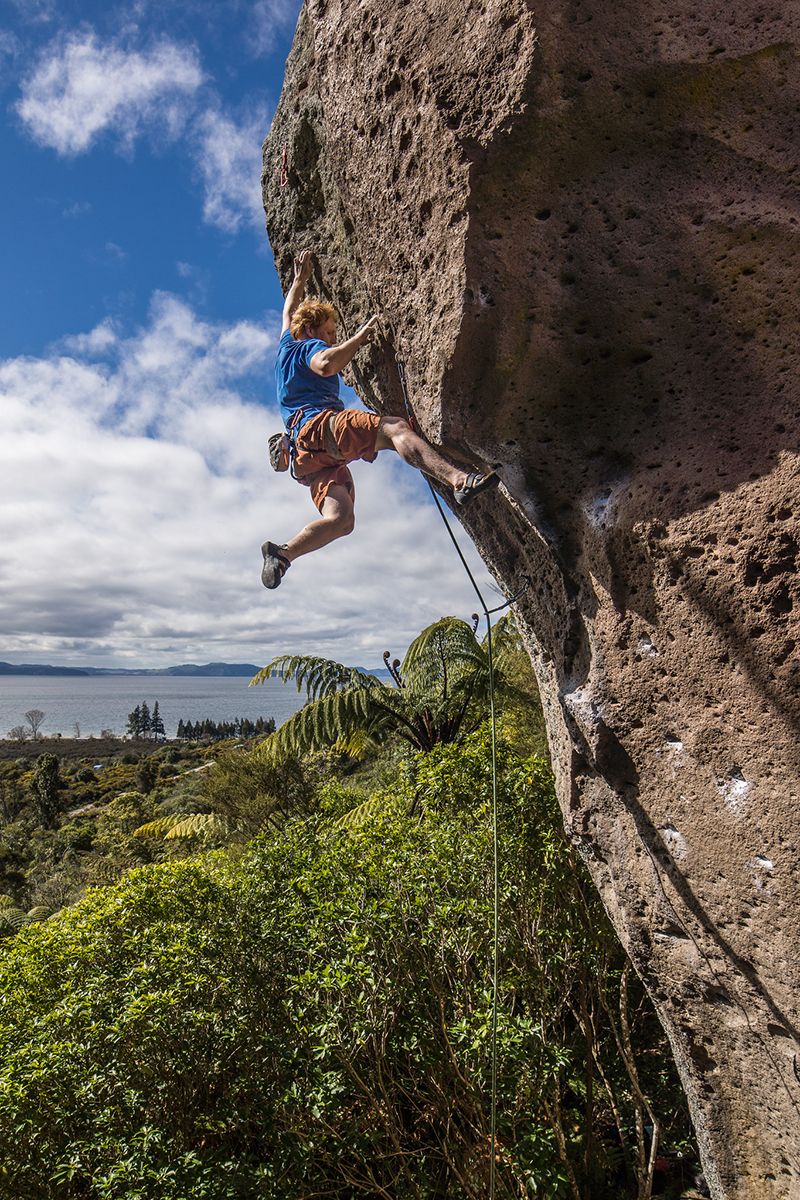 Climber on steep rock