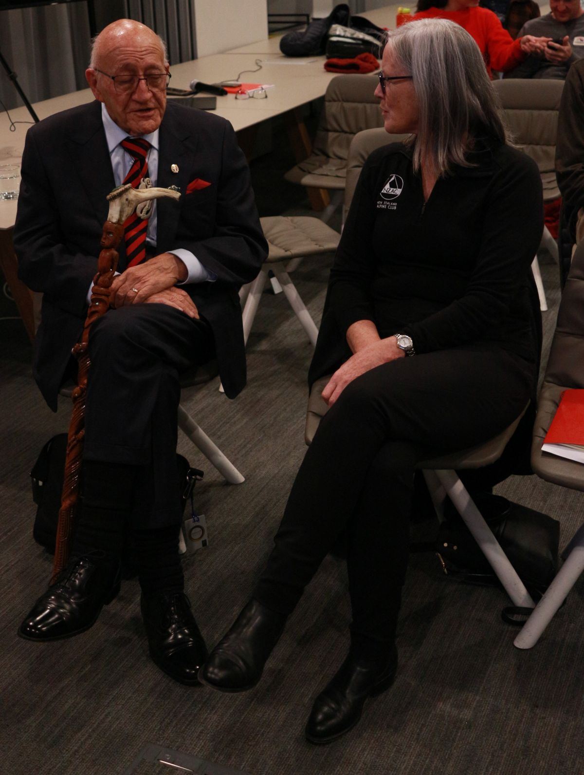 NZAC President Clare Kearney with Tā Tipene O'Regan