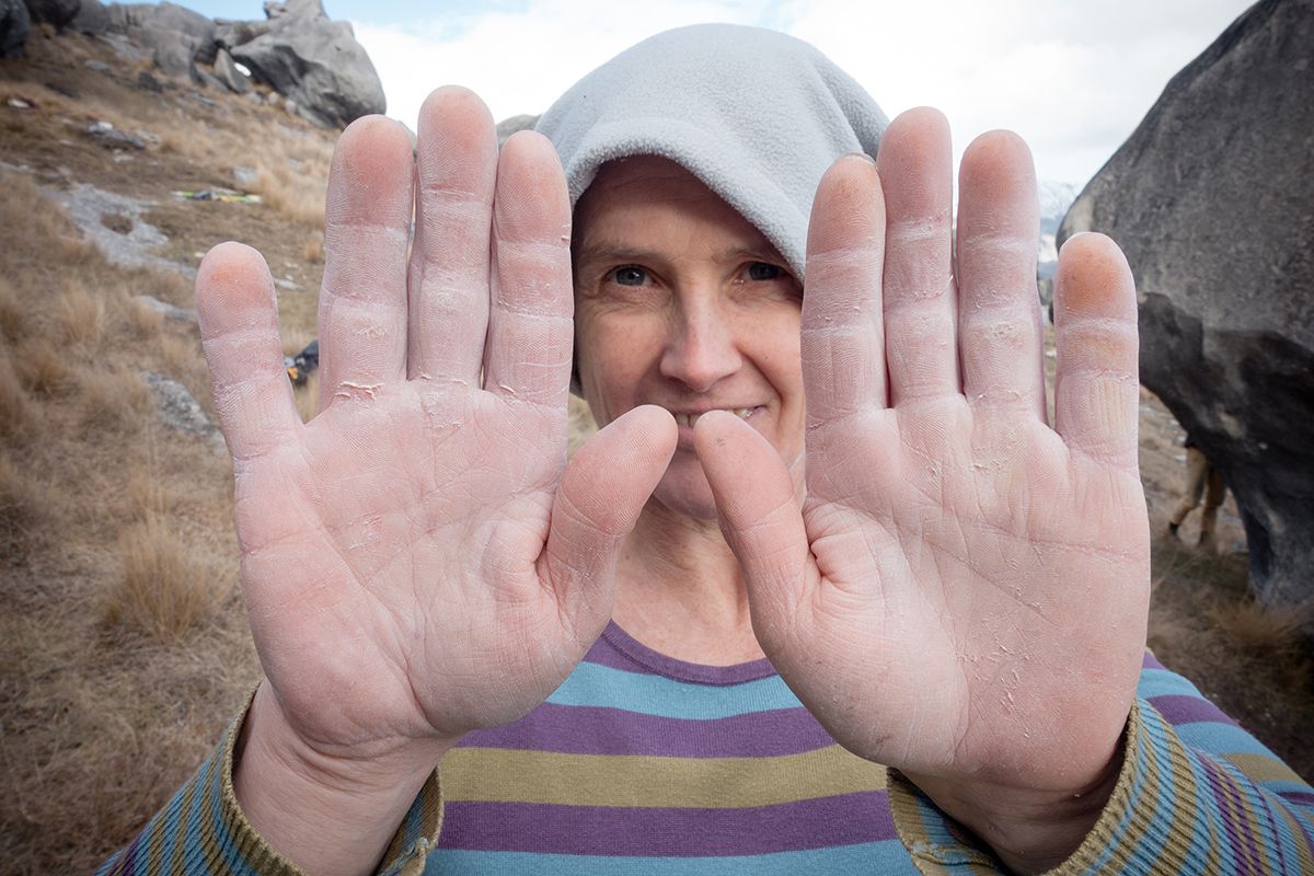 A climber's hands.