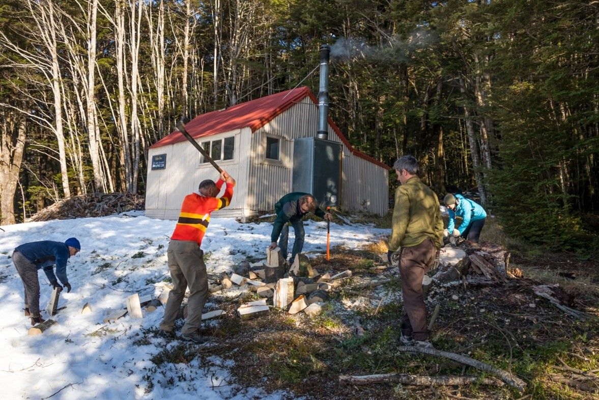 Restocking the wood shed