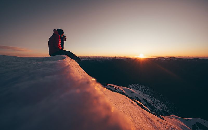 Climbers at dusk