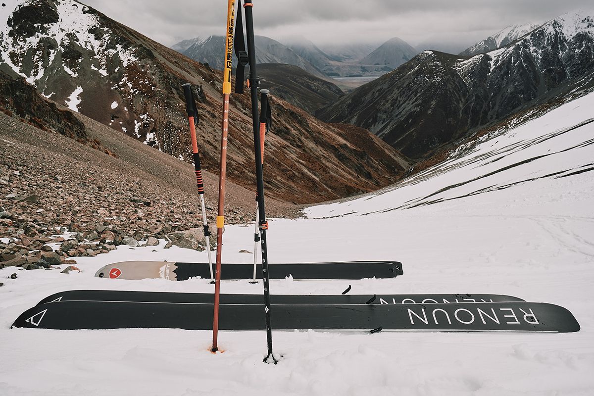 Skis in backcountry location