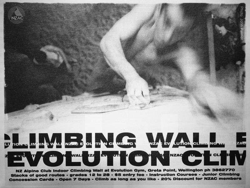 Advert for climbing wall