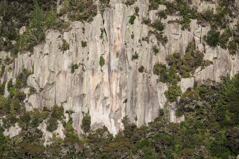 Climber on big cliff