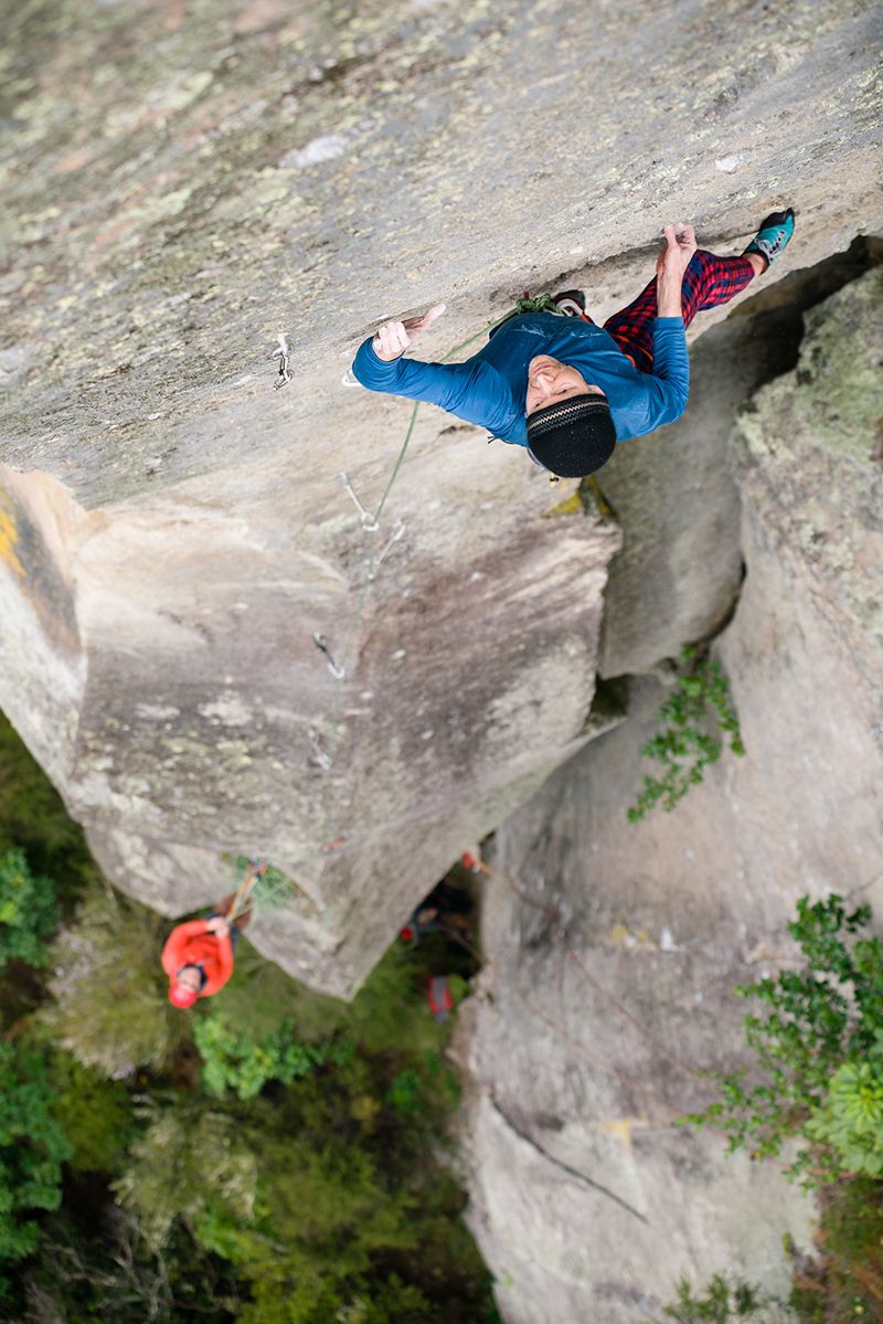 Climber on ignimbrite