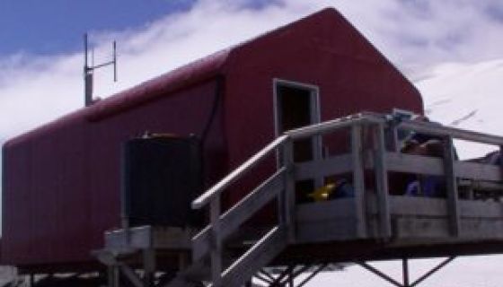 Colin Todd Hut exterior with snow