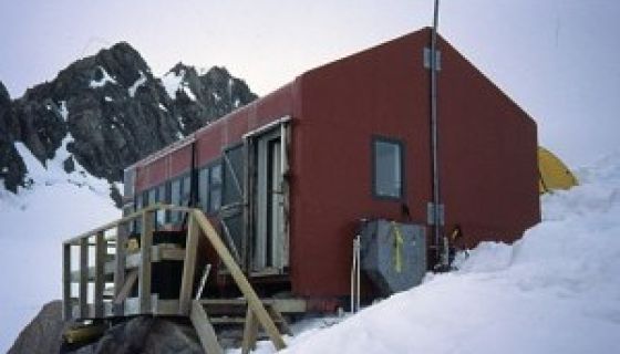 Pioneer Hut in snow