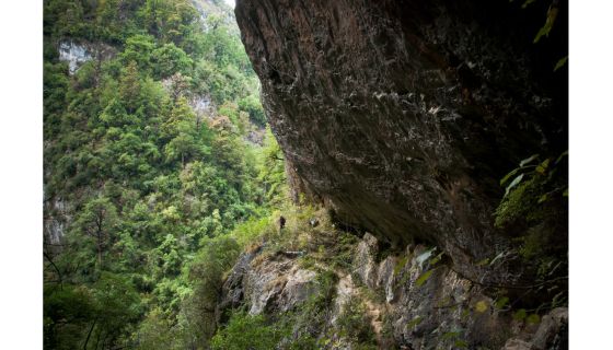 Steep rock wall