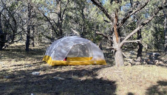 Tent in place
