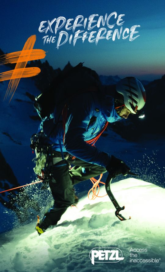 Alpine climber in advert